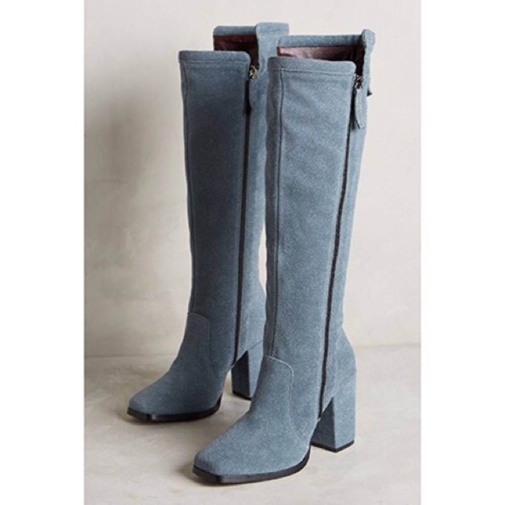 AHmazing sparkly denim blue tall boots